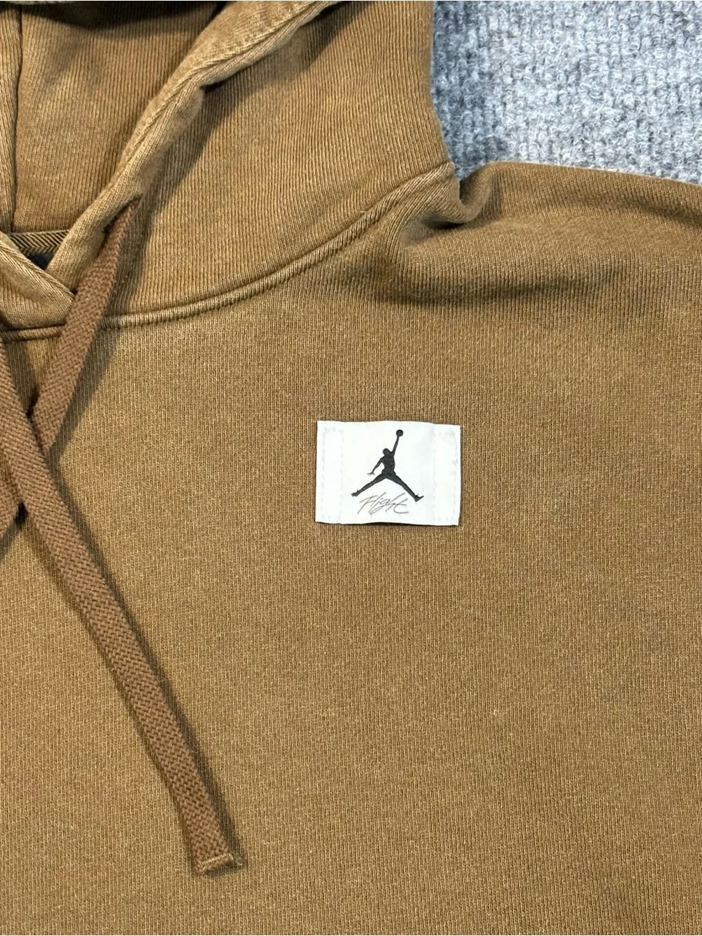 Nike Air Jordan Flight Hoodie Mens Medium Brown Washed Oversized Sweatshirt